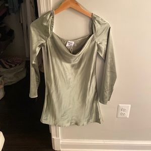 sage green princess polly square styled mini dress